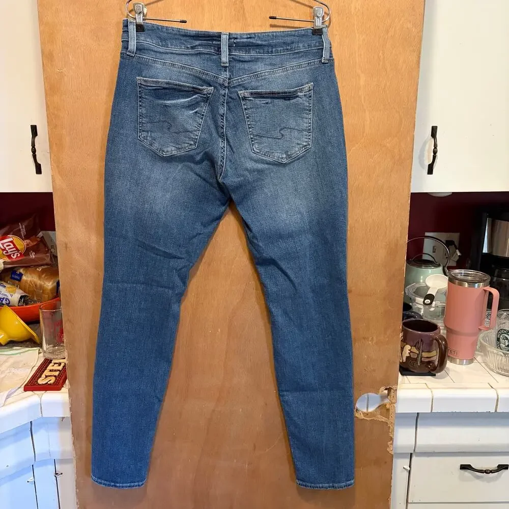 Silver Jeans Distressed Girlfriend Skinny Jeans Stretch Off Duty Model W31 L29 - Picture 13 of 16